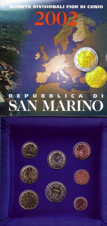 3,88 Euro San Marino munten set 2002 originalverpackt wie..., Verzenden, België