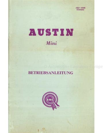 1964 AUSTIN MINI INSTRUCTIEBOEKJE DUITS