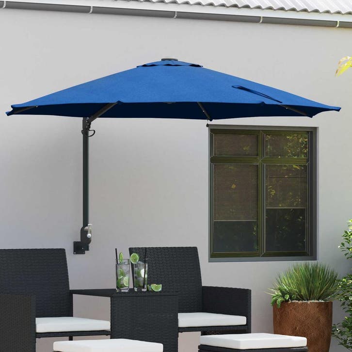 vidaXL Tuinparasol Azurblauw 248 x 248 x 148 cm Polyester en, Jardin & Terrasse, Parasols, Envoi