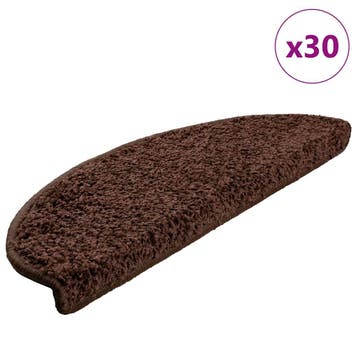 vidaXL Trapmatten 30 st 65x21x4 cm Bruin Halfrond Groot, Doe-het-zelf en Bouw, Ladders en Trappen, Verzenden, Nieuw