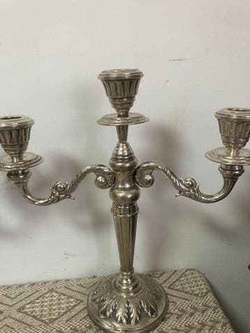 Kandelaar - .900 zilver, Antiek en Kunst