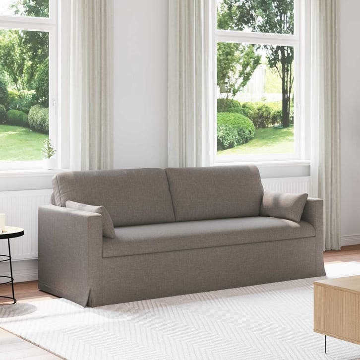 vidaXL bank / zetel Taupe 198 x 78 x 80 cm Stof, Huis en Inrichting, Zetels | Zetels, Nieuw, Verzenden