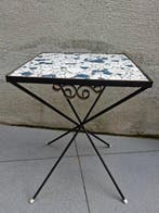Table à plantes - Céramique, Métal - Mosaïque de galets en