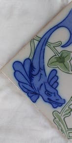 Jugendstil Carreau - Carreau Art nouveau avec des poissons -, Antiquités & Art