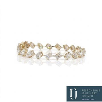 Armband - 14 karaat Geel goud - 10.66ct. tw. Diamant, Nieuw