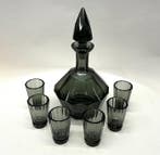 Art Deco cut glass decanter set with 6 glasses -