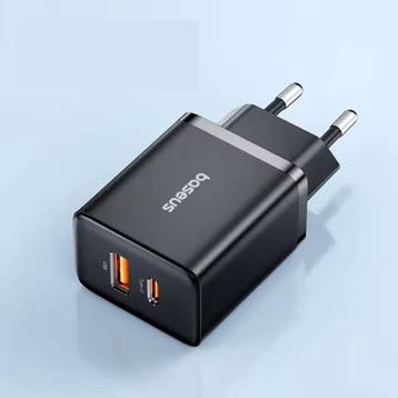 Dual Port Stekkerlader USB/USB-C - 20W PD Muur Oplader, Telecommunicatie, Verzenden, Nieuw