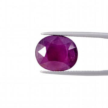 1 pcs Rood, Paars Robijn - 8.96 ct - Lotus Gemology -, Handtassen en Accessoires, Edelstenen, Nieuw