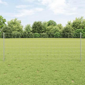 vidaXL Euro-hek met palen 10 x 0,8 m Gegalvaniseerd staal, Verzenden