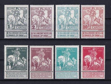 Belgique 1910/1911 - Les 3 séries complètes Caritas 1910,, Timbres & Monnaies