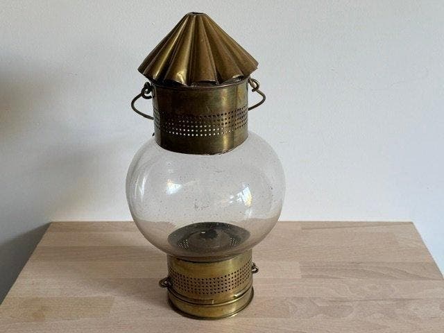 Scheepslamp - Koper, Antiquités & Art, Curiosités & Brocante