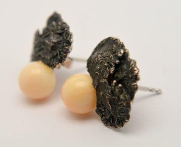 Koraal - 925 zilver - Angel Skin Pink Coral - Oorbellen