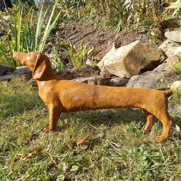 Sculpture, Long Dachshund - 42 cm - Fonte