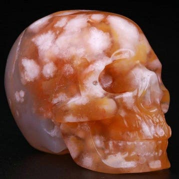 82 g Sakura Achat Skull « Kasumi » · Fleurs de nuages