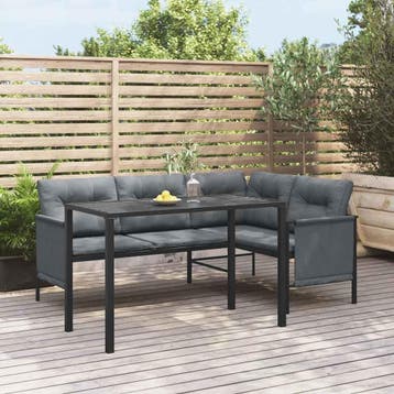 vidaXL Tuintafel 110x54x70 cm staal antracietkleurig, Tuin en Terras, Verzenden, Nieuw