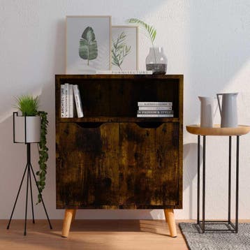 vidaXL Dressoir 60x30x72 cm bewerkt hout gerookt, Verzenden, Nieuw