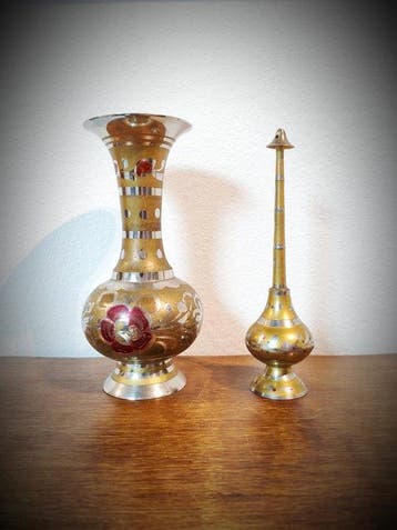 Vase - Laiton, Cuivre, Plaqué(e) argent - Ensemble 2 –, Antiquités & Art