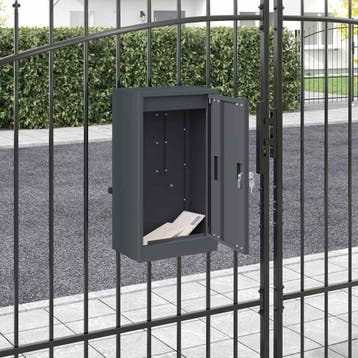 vidaXL Brievenbus met opslag met slot Antraciet 30 x 20 x 55, Verzenden