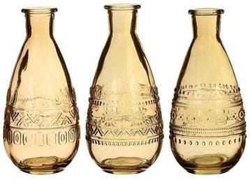Gekleurd Glazen Flesje Rome Oker Ø7,5 cm H15,8 cm per stuk, Hobby en Vrije tijd, Nieuw