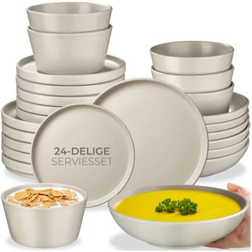 Serviesset Una, van aardewerk, voor 6 personen, Huis en Inrichting, Keuken | Servies, Verzenden, Nieuw