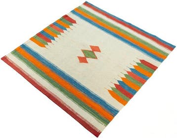 Handgeweven designer-kelim - Kelim - 102 cm - 99 cm, Antiek en Kunst