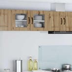vidaXL Wandglas Kasten PORTO 2 pcs Artisan Eiken 40 x 31 x, Huis en Inrichting, Kasten | Overige, Verzenden, Nieuw