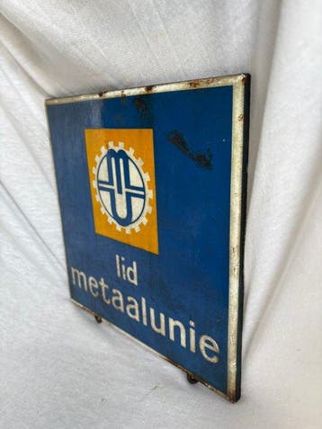 Metaalunie – Emaille Ledenbord ‘Lid Metaalunie’ - Emaille