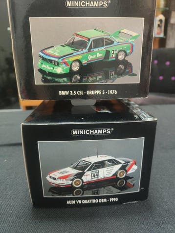 Minichamps 1:18 - Modelauto (2) - BMW 3.5 CSL - Gruppe 5 -