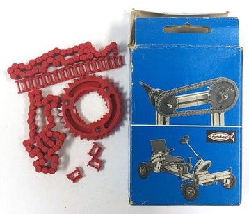 Vintage Fischertechnik 022 set met 100 kettingschakels,, Verzenden, Nieuw