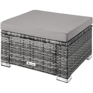tectake Wicker hocker - grijs, Tuin en Terras, Verzenden, Nieuw