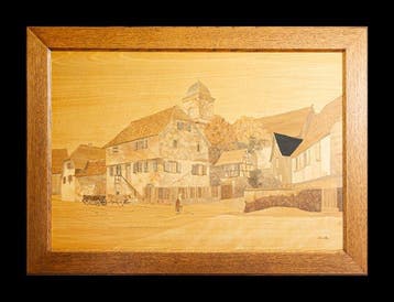 Jean-Charles Spindler (1948) - Rue animée à Marlenheim en