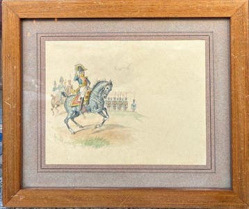 Henri de Sta (1846-1920) - Napoléon cavalier - Paysage