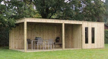 Tuinhuis met jaloeziewanden met heldere ramen 3,18 x 8,16 m, 200 tot 400 cm, Tuinhuis, Nieuw, Ophalen of Verzenden