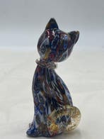 Livio Campanella - Vaas - Muranoglas - Kat in Murrine-mix
