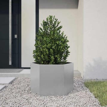 vidaXL Plantenbak zeshoek 69x60x45 cm gegalvaniseerd staal, Tuin en Terras, Verzenden, Nieuw