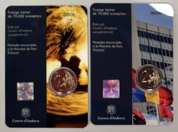Andorre. 2 Euro 2023 Solstice dété + Adhésion à lONU