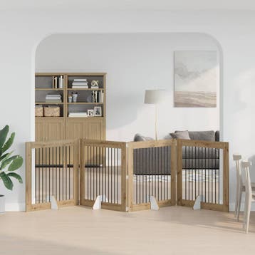 vidaXL Opvouwbaar hondenhekje met standaards 4 st Artisanaal, Dieren en Toebehoren, Verzenden, Nieuw
