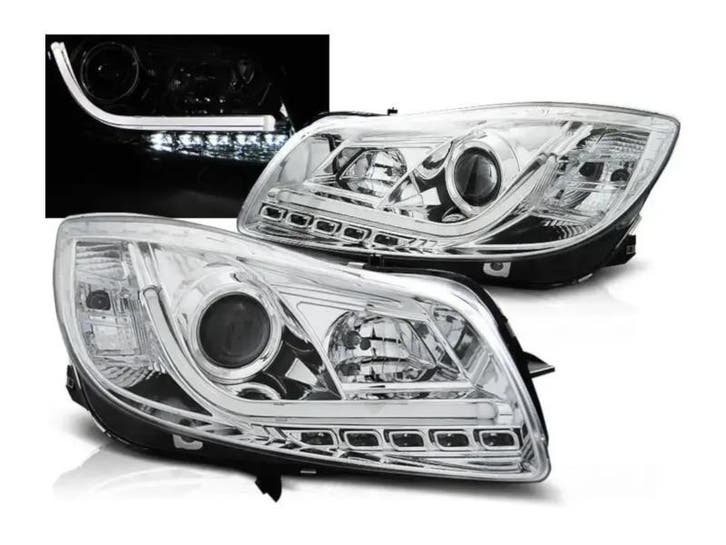 Opel Insignia 2008 tot 2012 LEDtube koplampen Chrome, Auto-onderdelen, Verlichting, Nieuw, Opel, Verzenden