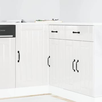vidaXL Onderkast Lucca Hoogglans Wit Bewerkt Hout, Huis en Inrichting, Verzenden, Nieuw