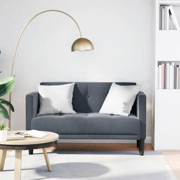 vidaXL Loveseat bank / zetel donkergrijs 111 cm fluweel, Huis en Inrichting, Verzenden, Nieuw