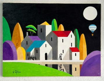 Vittorio Altieri (XX-XXI) - Notte dei Sogni sul Borgo, Antiquités & Art