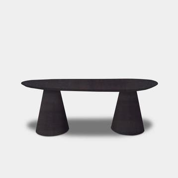 Tafel organisch eikenhout  Set Kegelpoot  270x120, Huis en Inrichting, Nieuw