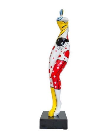 sculptuur, sculptuur, Large standing female in pop art style