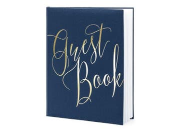 Gastenboek Blauw 24,5cm, Verzenden, Nieuw