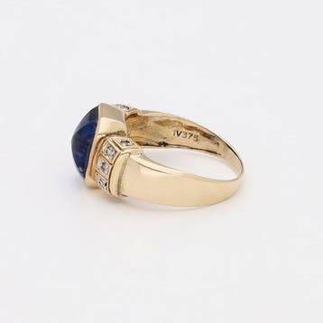 Bague - 10 carats Or jaune Saphir - Diamant, Bijoux, Sacs & Beauté