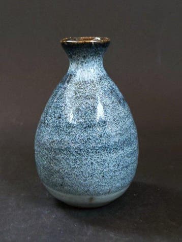 Sakazu Ware Namako Blue Glaze Bloemenvaas - Brons - Akira