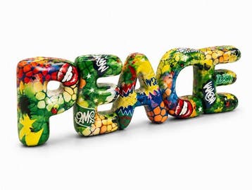 Oliver Klapp (XX) - Sculpture, PEACE – Mixed Media Pop Art