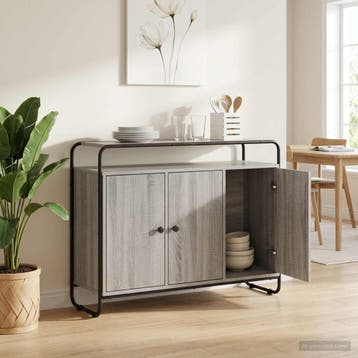 vidaXL Dressoir Grijs Sonoma 102 x 35 x 75 cm Bewerkt hout, Verzenden