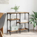 vidaXL Wandtafel met plank Oud Hout 80 x 29 x 75 cm Bewerkt, Huis en Inrichting, Tafels | Bijzettafels, Verzenden, Nieuw