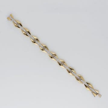 Armband - 18 karaat Geel goud, Witgoud Diamant (Natuurlijk), Nieuw